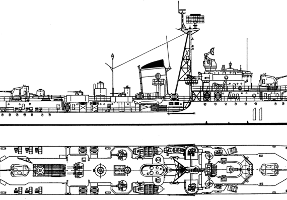 Корабль Yugoslavia - Split R-11 [Destroyer] (1960) - чертежи, габариты, рисунки